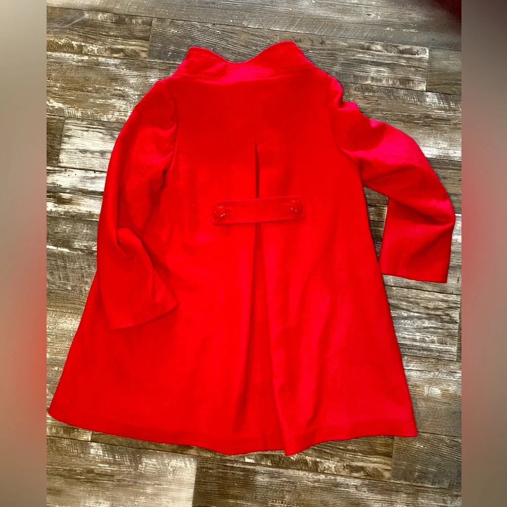 Kate Spade Dress Length Red Coat With Bow Detail. Size L - Picture 7 of 8